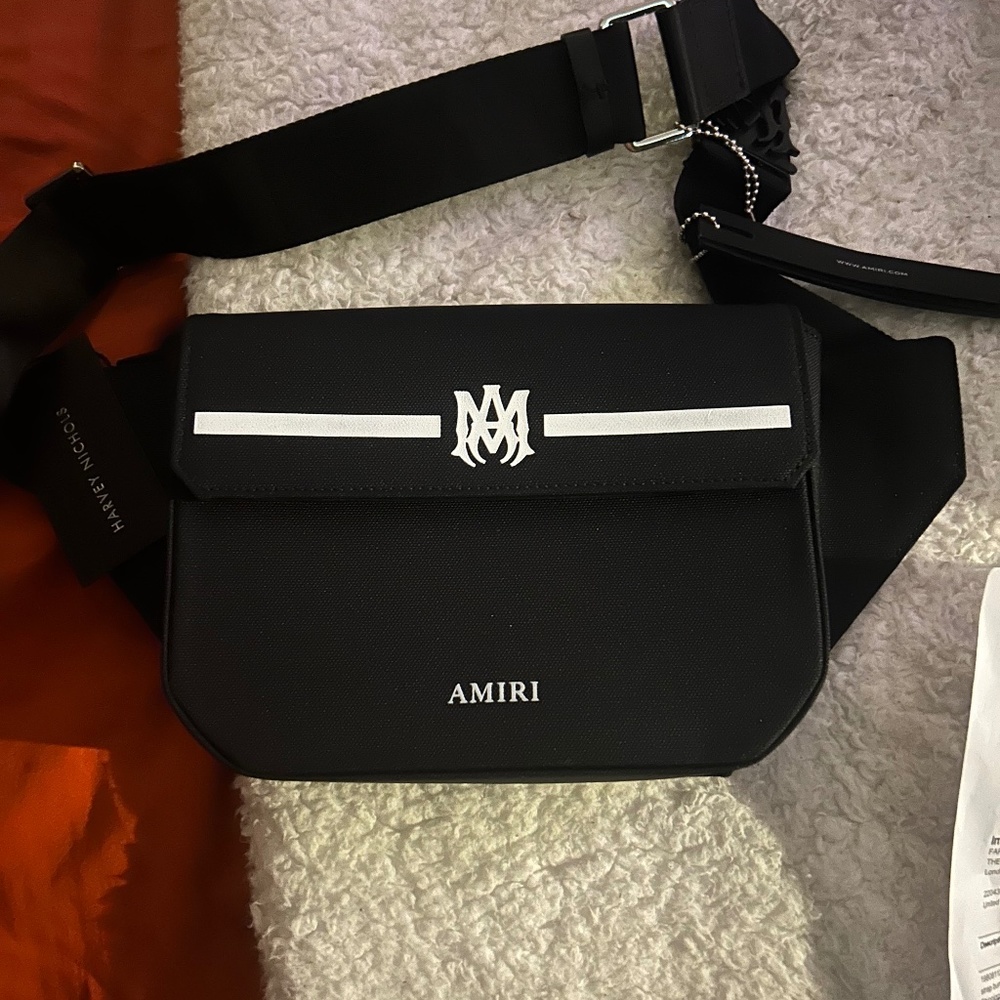 Amiri logo print strap bumbag